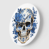 🕰️💀 センセーショナル スカルウォールクロック 💀🕰️ ラージ壁時計 (傾斜)