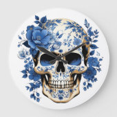 🕰️💀 センセーショナル スカルウォールクロック 💀🕰️ ラージ壁時計 (正面)