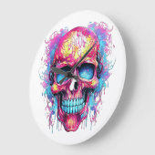 🕰️💀 センセーショナル スカルウォールクロック 💀🕰️ ラージ壁時計 (傾斜)