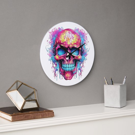 🕰️💀 センセーショナル スカルウォールクロック 💀🕰️ ラージ壁時計 (オフィス)