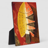 センセーションストライプのタイガーバーブフィッシュアートプリント フォトプラーク (側面)