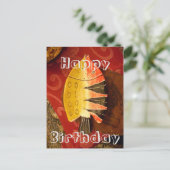 センセーションストライプのタイガーバーブフィッシュアートプリント ポストカード (スタンド正面)