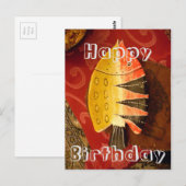 センセーションストライプのタイガーバーブフィッシュアートプリント ポストカード (正面/裏面)