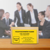 センターにアラインされたスタイルイエロー名刺 名刺