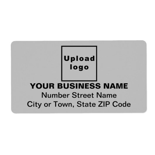 センターにアラインされたビジネス向けグレー出荷ラベル ラベル (正面)