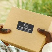 センターにアラインされたビジネス向けブラックシッピングのラベル ラベル