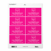 センターに合わせたビジネス向けピンクの出荷ラベル ラベル (フルシート)