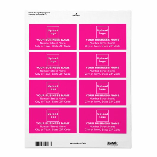 センターに合わせたビジネス向けピンクの出荷ラベル ラベル (フルシート)