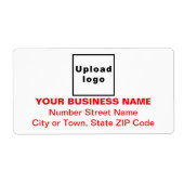 センターに整列した赤文字事業出荷ラベル ラベル (正面)