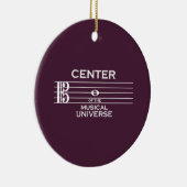 センターオブミュージカルユニバースアルトクレフ、 音符記号プラム セラミックオーナメント (右)