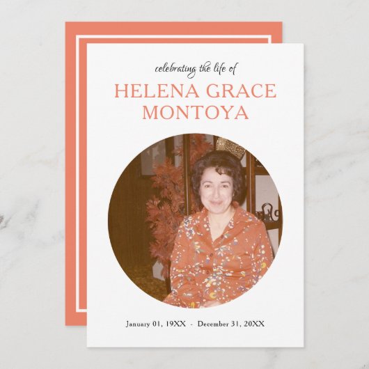 センターサークル写真記念招待状 プログラム (正面/裏面)