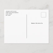 センタージェムストーン付きピンクグラムボウ日付を保存 インビテーションポストカード (裏面)