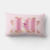 センタージェムストーン付きピンクグラムボウ ランバークッション (裏面)