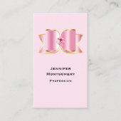 センタージェムストーン付きピンクグラムボウ 名刺 (正面)