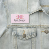 センタージェムストーン付きピンクグラムボウ 名札 (インサイチュ)