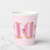 センタージェムストーン付きピンクグラムボウ 紙コップ (正面)