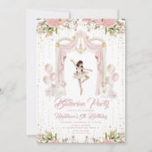 センターステージブラウネットバレリーナ誕生日パーティー 招待状 (正面)