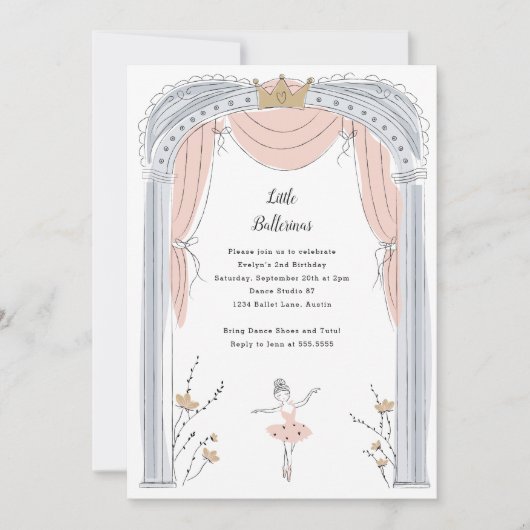 センターステージ子供の誕生日パーティー 招待状 (正面)