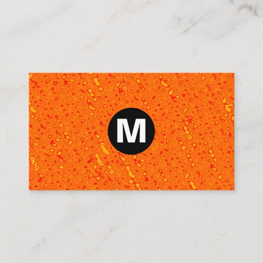 センタースポットモノグラム – オレンジテクスチャ 名刺 (正面)