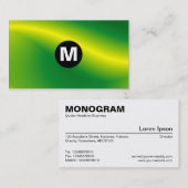 センタースポットモノグラム – グリーンウェーブ 名刺 (正面/裏面)
