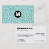 センタースポットモノグラム – スポット – ターコイズ 名刺 (正面/裏面)