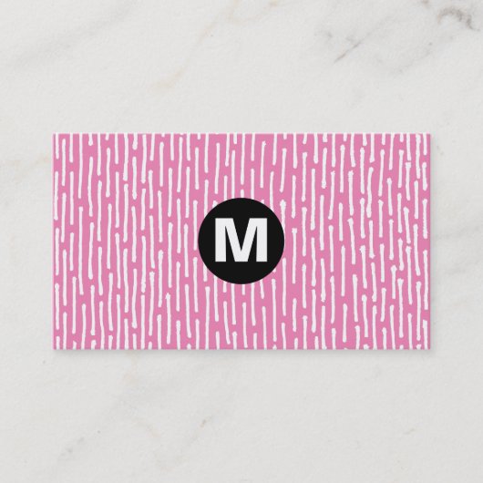 センタースポットモノグラム – 線 – ピンク 名刺 (正面)