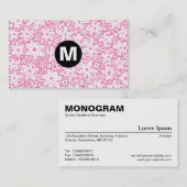 センタースポットモノグラム – 花デザイン – ピンクef84b4 名刺 (正面/裏面)