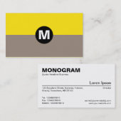 センタースポットモノグラム – 2トーンタウペと黄色 名刺 (正面/裏面)