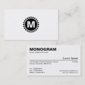 センタースポットモノグラムv2 – 黒（白） 名刺 (正面/裏面)