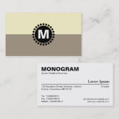 センタースポットモノグラムv2 - 2トーンLtブラウンとクリーム 名刺 (正面/裏面)