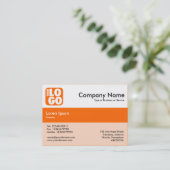 センターバンドカラー – オレンジ – あなたのロゴ 名刺 (スタンド正面)