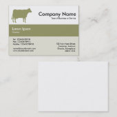 センターバンドカラー – カーキ – 牛 名刺 (正面/裏面)