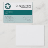 センターバンドカラー – ティール（緑がかった色） – スター 名刺 (正面/裏面)