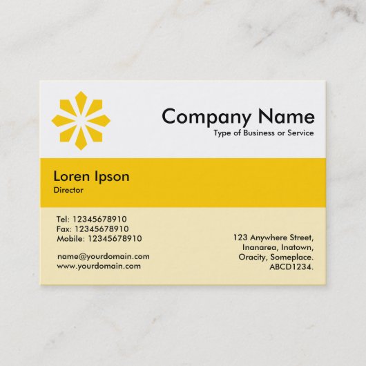 センターバンドカラー – 琥珀 – アールデコ 名刺 (正面)