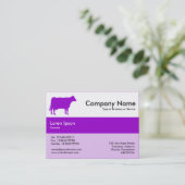 センターバンドカラー – 紫 – 牛 名刺 (スタンド正面)