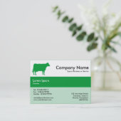 センターバンドカラー – 草の緑 – 牛 名刺 (スタンド正面)