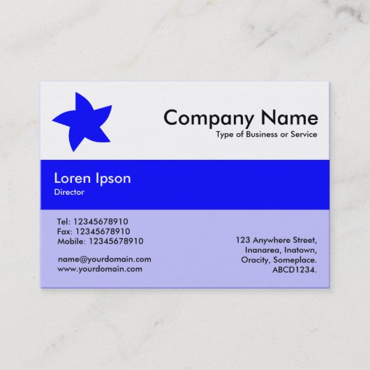 センターバンドカラー – 青 – 回転スター 名刺 (正面)