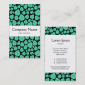 センターバンド葉-ターコイズオン黒 名刺 (正面/裏面)