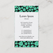 センターバンド葉-ターコイズオン黒 名刺 (裏面)