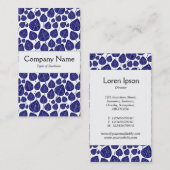 センターバンド葉-深い – ネイビーブルーの白 名刺 (正面/裏面)