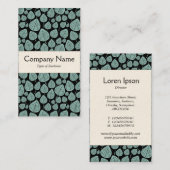 センターバンド葉- – 青い緑（黒） 名刺 (正面/裏面)