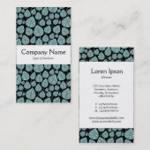 センターバンド葉- – 青い緑（黒） 名刺 (正面/裏面)