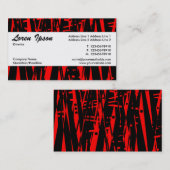 センターバンド039 -抽象芸術赤と黒 名刺 (正面/裏面)