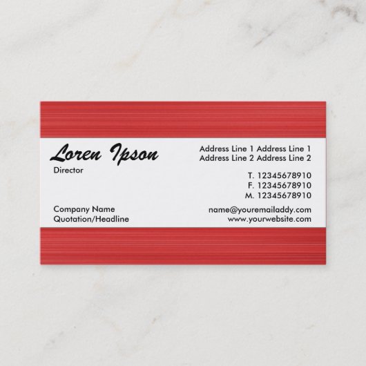 センターバンド111 名刺 (正面)