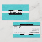 センターバンド5スポット – シアン紙テクスチャ 名刺 (正面/裏面)
