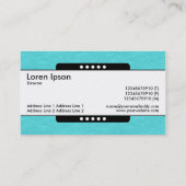 センターバンド5スポット – シアン紙テクスチャ 名刺 (裏面)