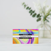 センターバンド5スポット – フラクタル抽象芸術061012f 名刺 (スタンド正面)