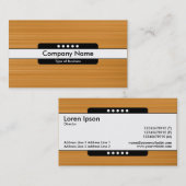 センターバンド5スポット – ブラシ付きオークレータンテクスチャ 名刺 (正面/裏面)