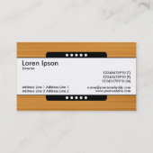 センターバンド5スポット – ブラシ付きオークレータンテクスチャ 名刺 (裏面)