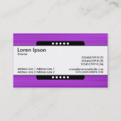 センターバンド5スポット – ブラシ付き紫色のテクスチャ 名刺 (裏面)